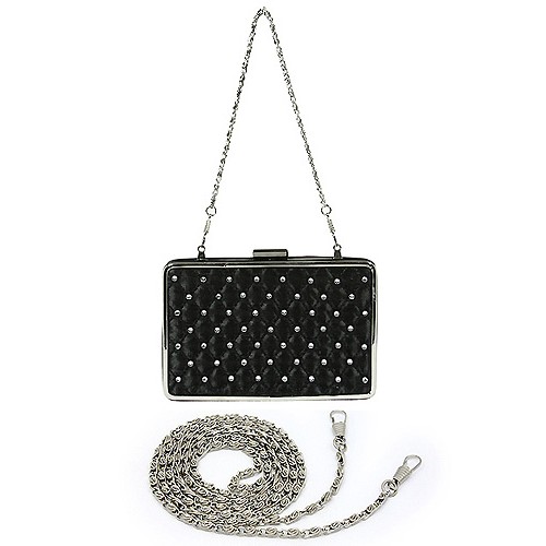 Evening Bag - Quilted w/ Studs - Black  - BG-1135AS-BK